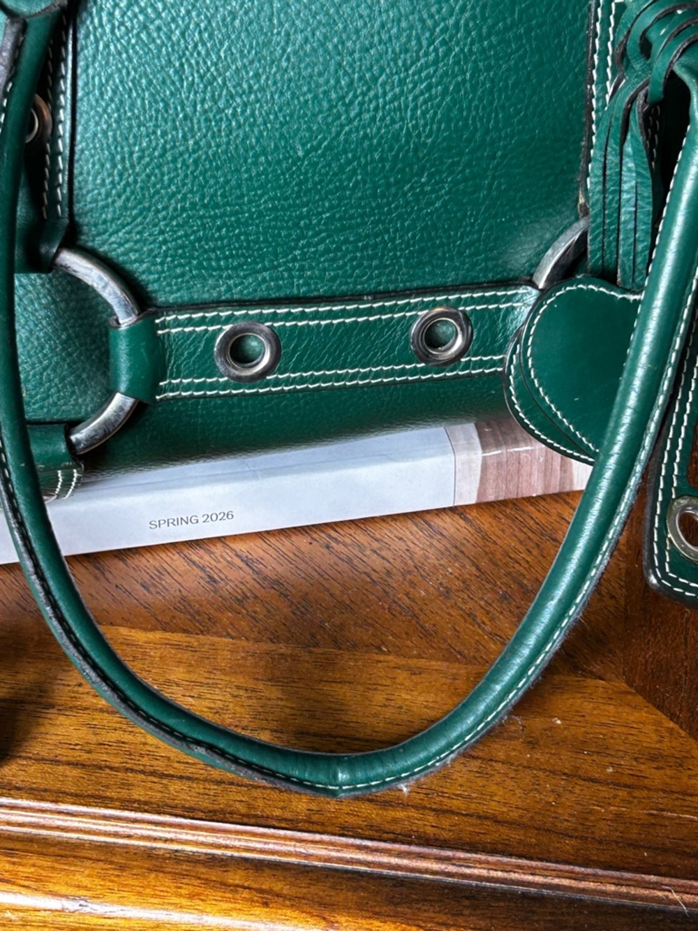 Luella Bartley vintage large green leather tote bag - Picture 11 of 15